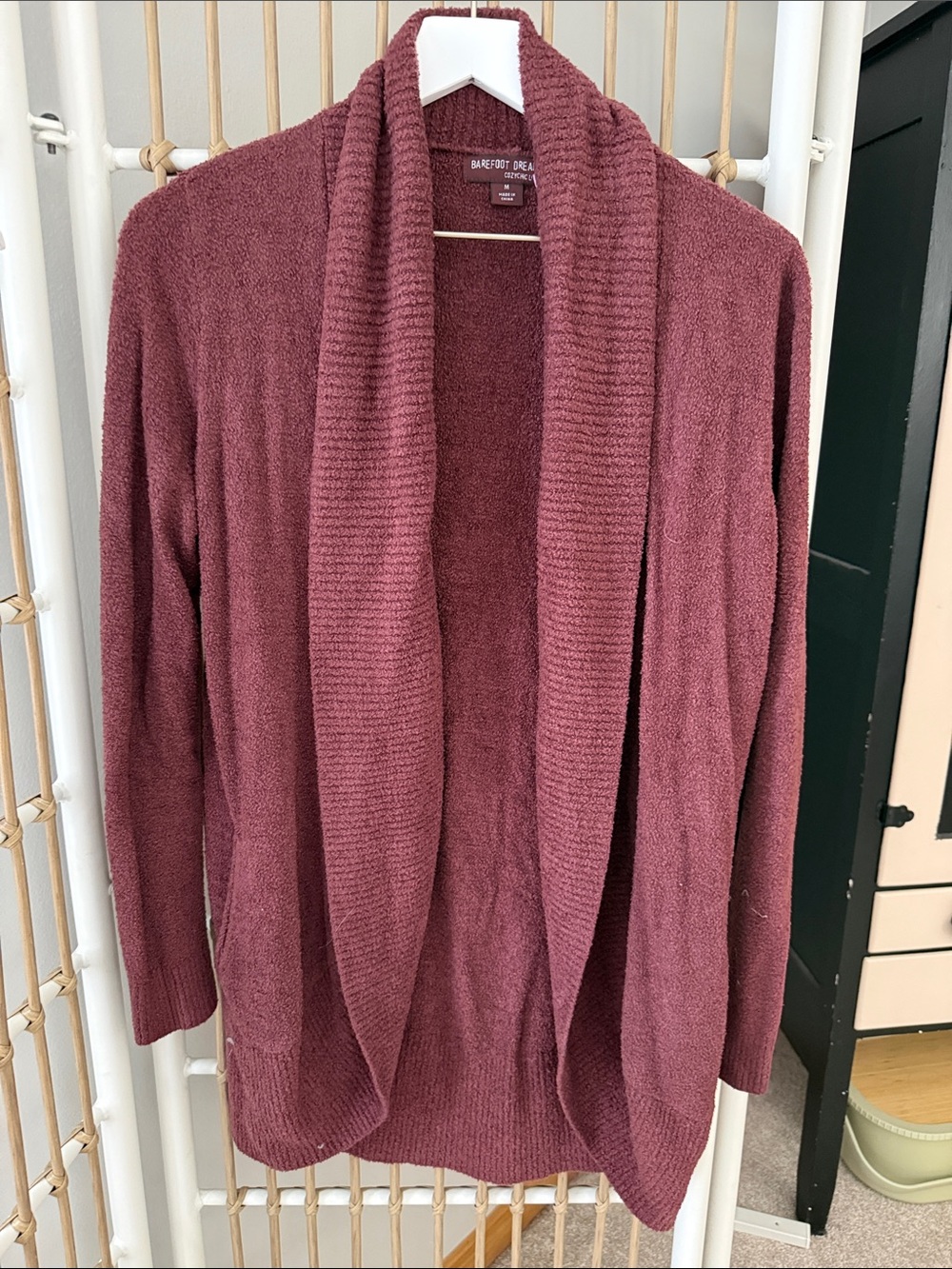 Barefoot Dreams Open-Front Shawl Collar Cardigan - Mauve